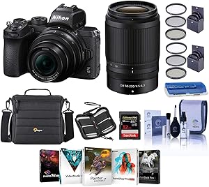 Nikon Z50 Mirrorless Camera with 16-50mm & 50-250mm Lenses + Bundle