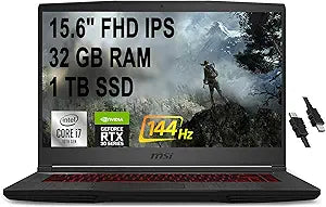 MSI GF 65 Thin Gaming Laptop RTX 3060 i7 16GB 1TB — main product image