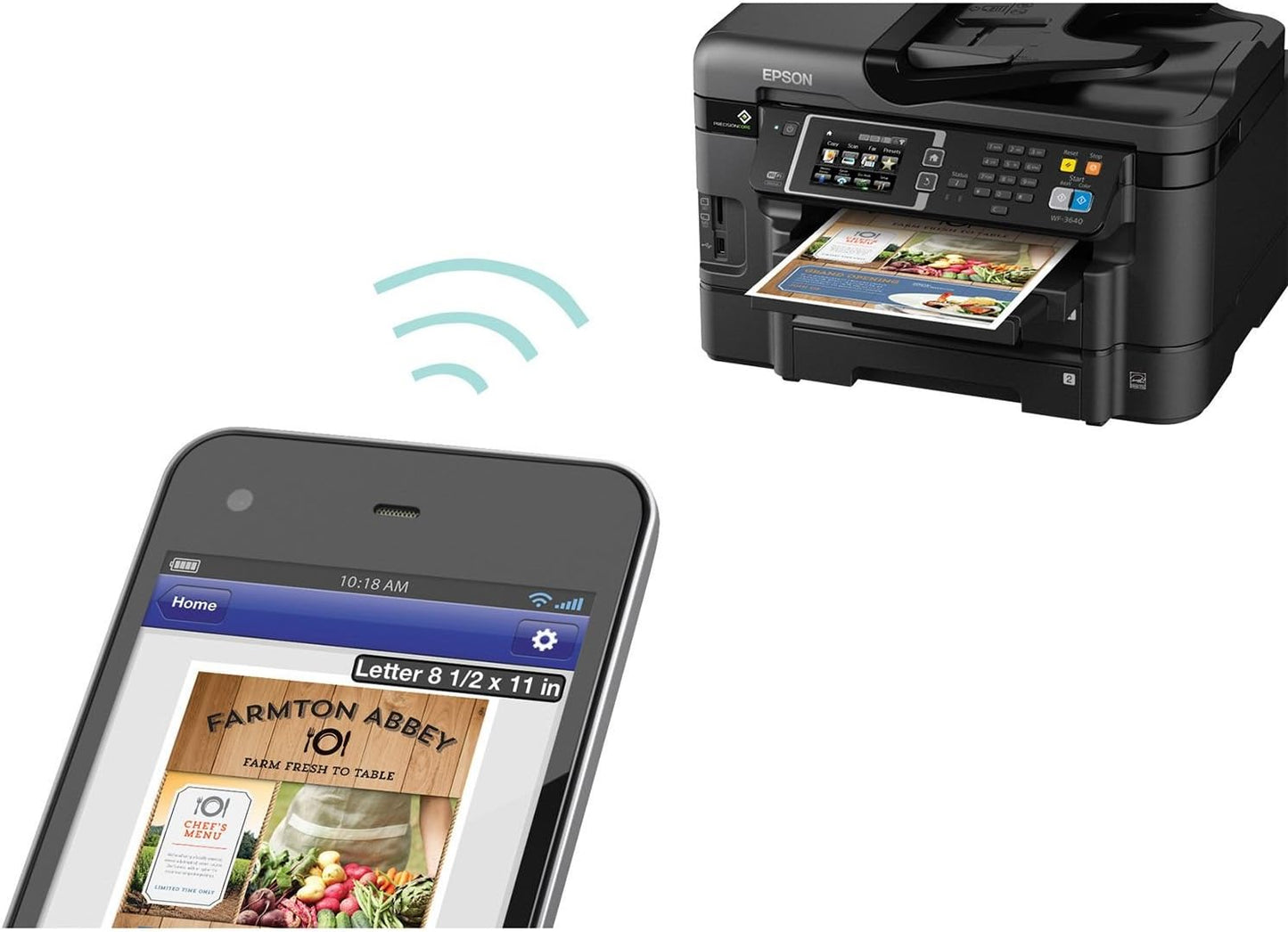 Epson WF-3640 Wireless All-in-One Inkjet Printer