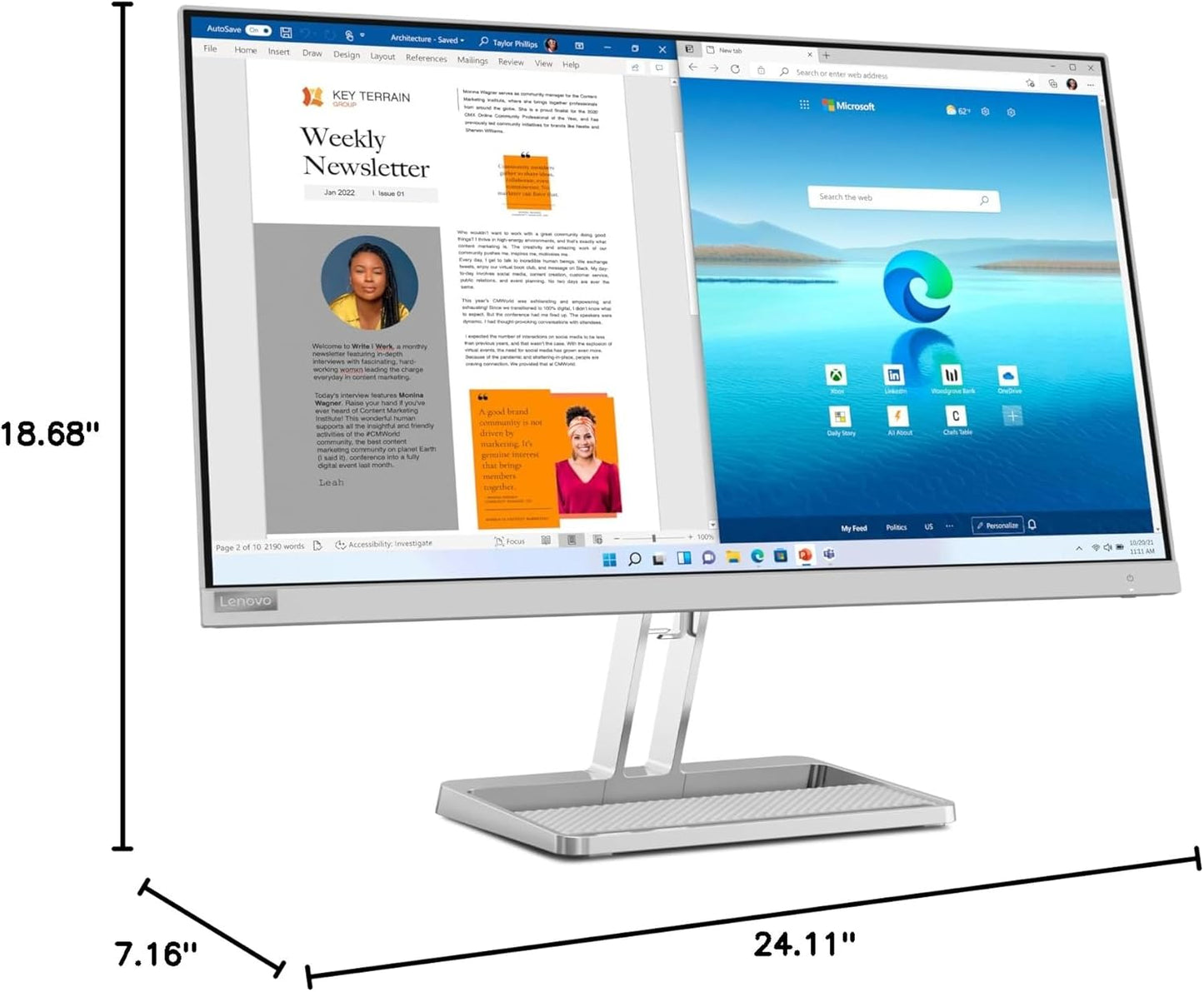 Lenovo 67ABKCC4US L27i-40 27-inch FHD 100Hz Monitor