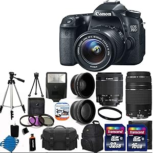 Canon 70D EOS 70D DSLR Camera Lens Bundle