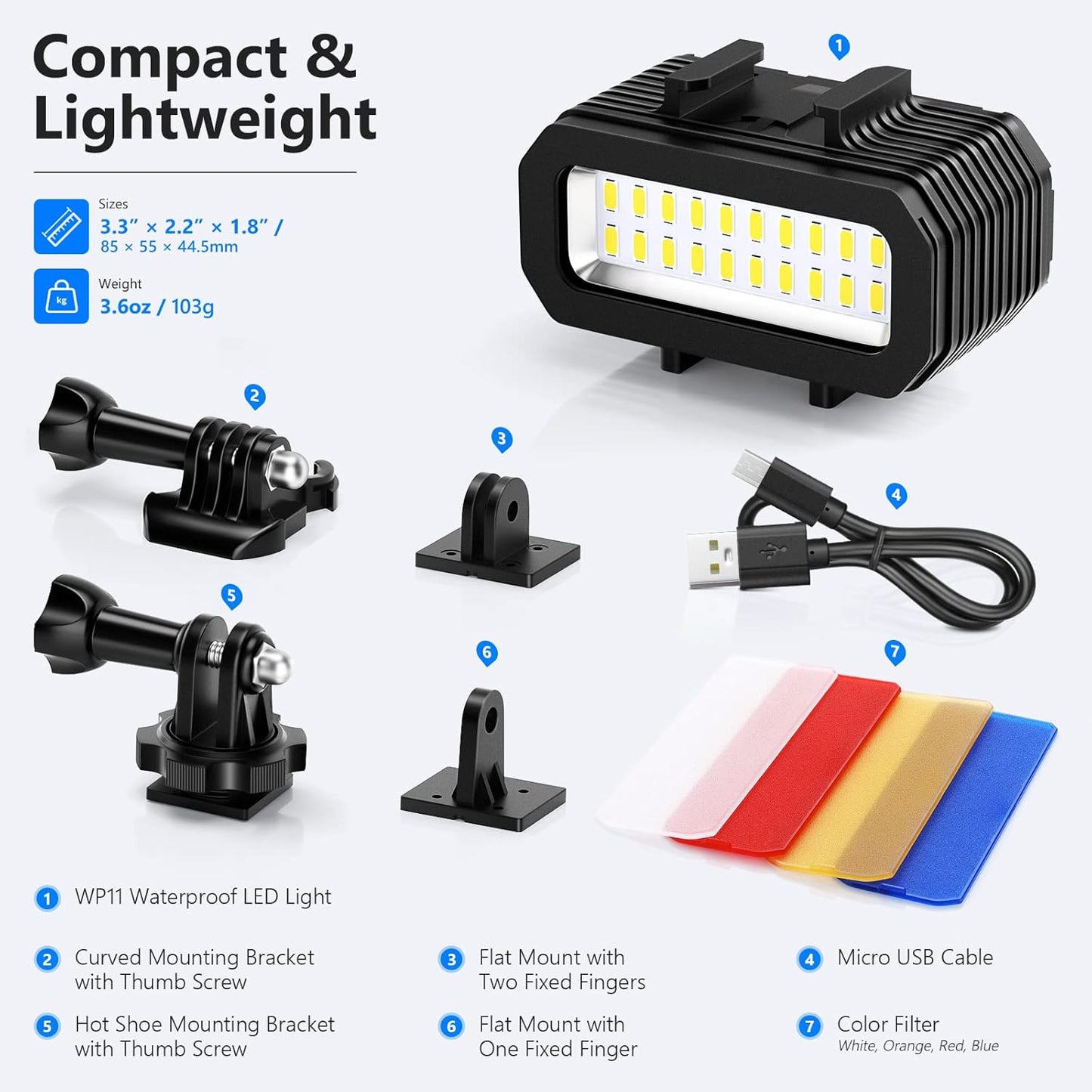 Neewer 10100460 WP11 Waterproof LED Light 40m
