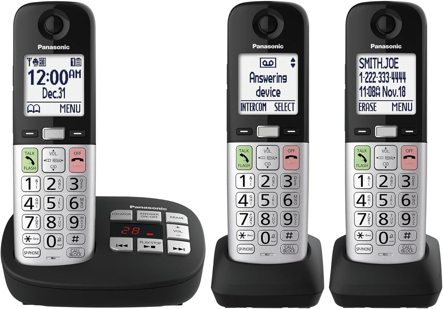 Panasonic KX-TGU433B - Cordless Phone - Large Display - Call Block