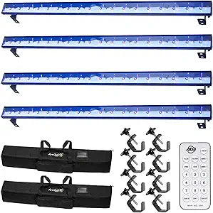 American DJ ECO UV Bar Plus IR: (4) Lights, Clamps & Cases