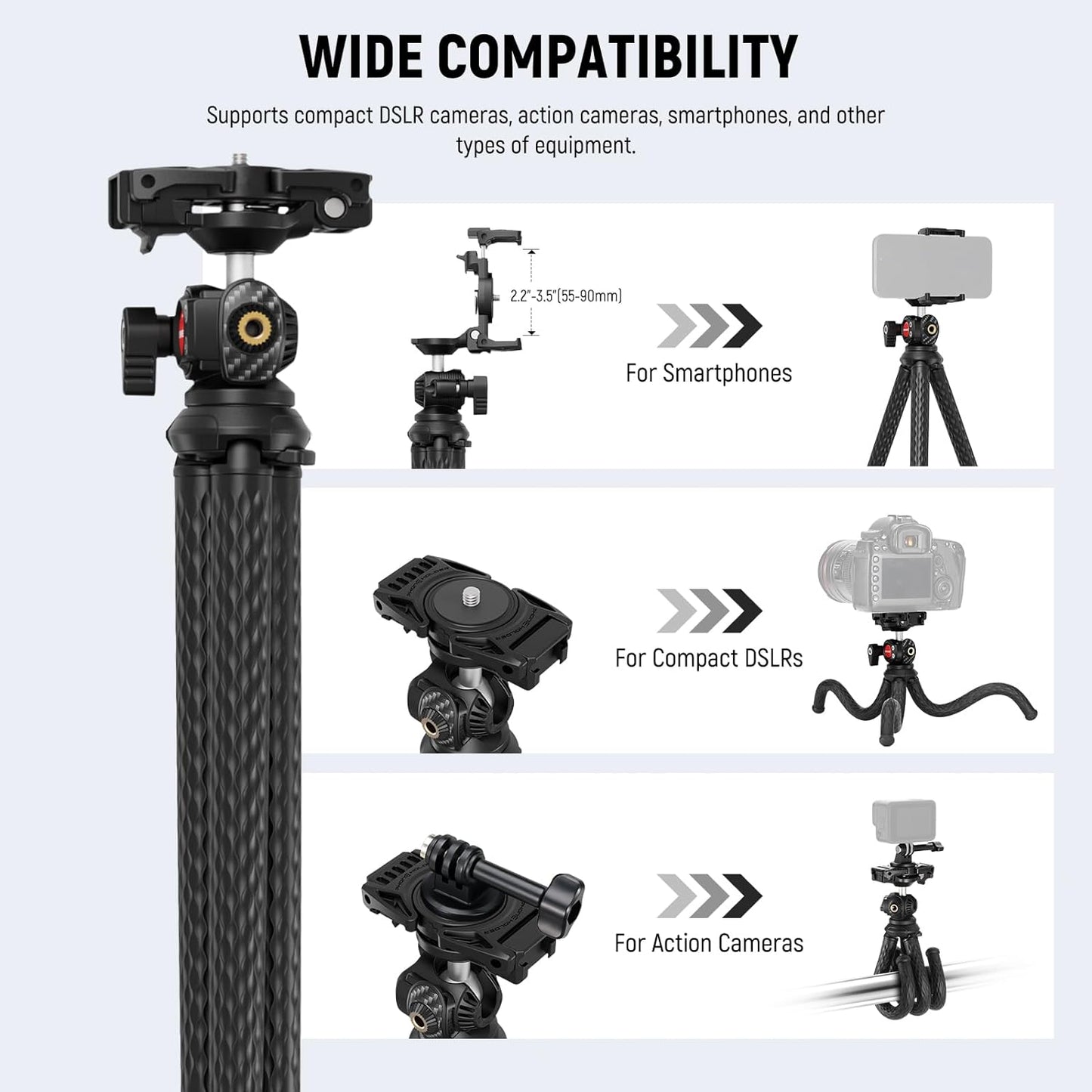 Neewer TP34 Flexible Tripod Mini Camera Phone Stand with Remote