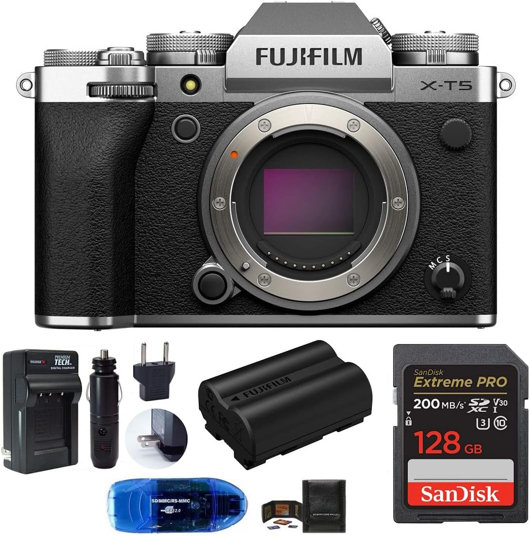 Fujifilm X-T5 Mirrorless Camera Body Bundle (Silver)