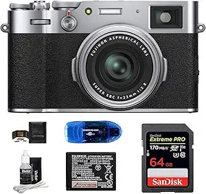 Fujifilm X100V Digital Camera Silver Bundle