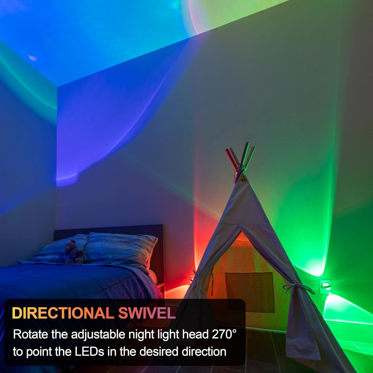 GE 81041 Color-Changing Swivel LED Night Light Dusk to Dawn