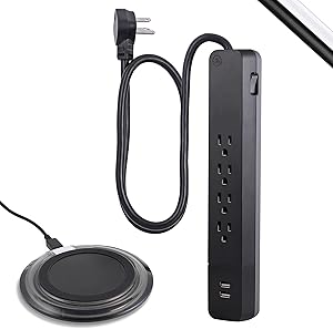 GE 44343 UltraPro Wireless Charging Surge Protector — main product image