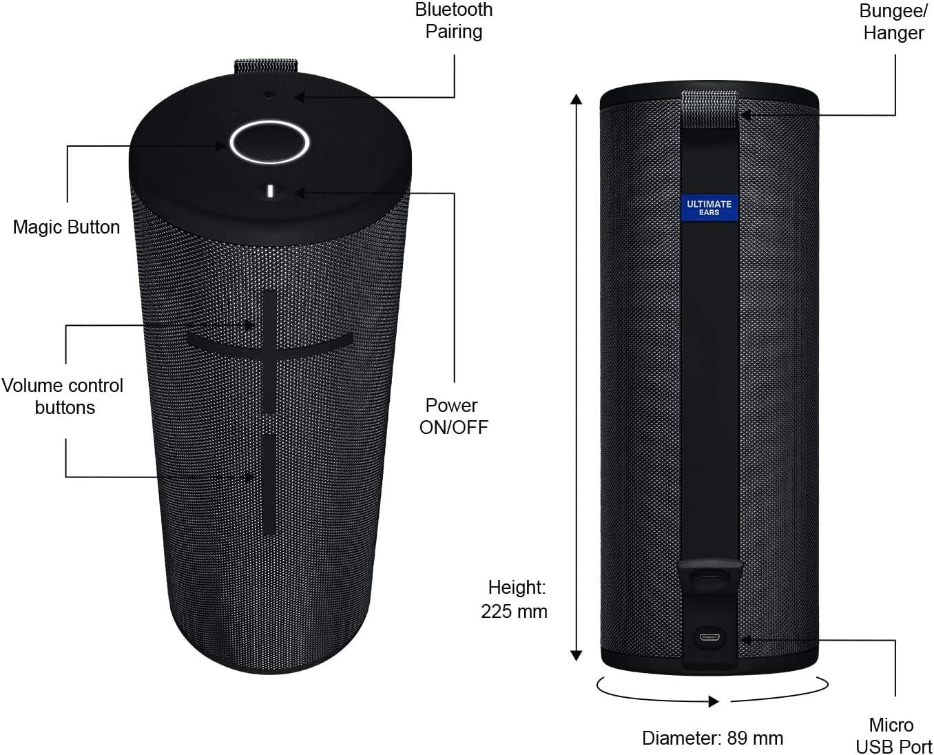 Logitech MEGABOOM 3 Waterproof Bluetooth Speaker (Renewed)