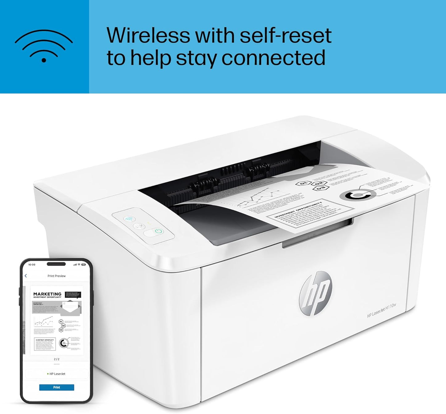 HP M110w Wireless LaserJet Printer for Small Teams