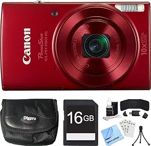 Canon 1087C001 PowerShot ELPH 190 IS Red Bundle