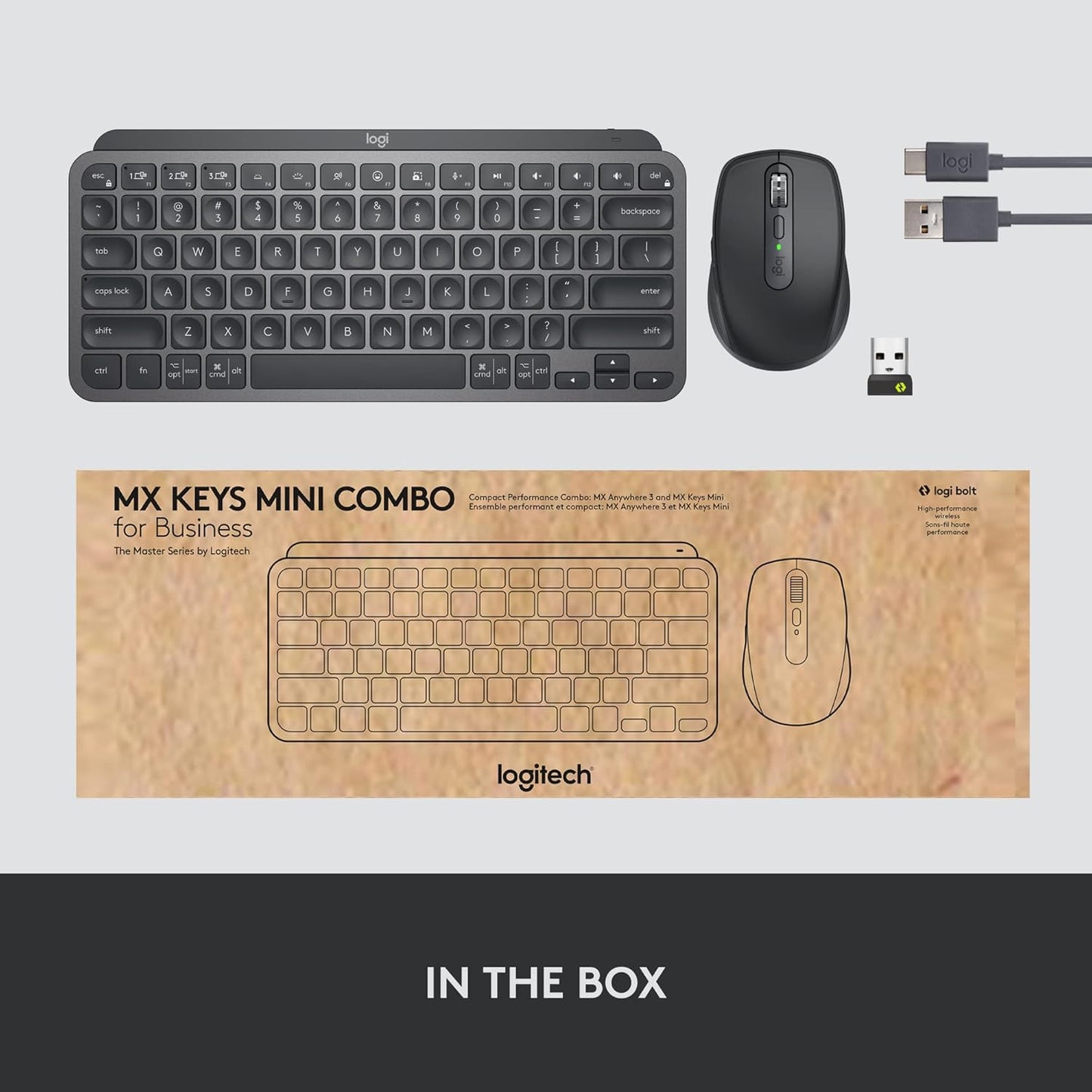 Logitech MX Keys Mini Graphite Wireless Keyboard & Mouse Combo
