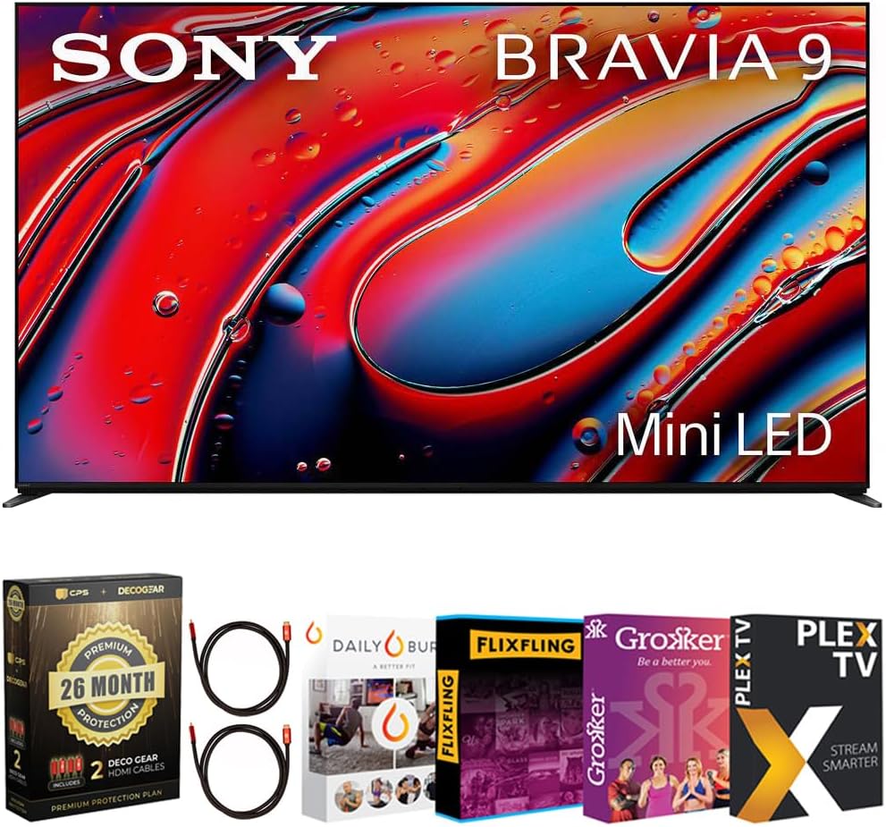 Sony E990SNK75XR90 BRAVIA 9 75" 4K QLED TV Bundle