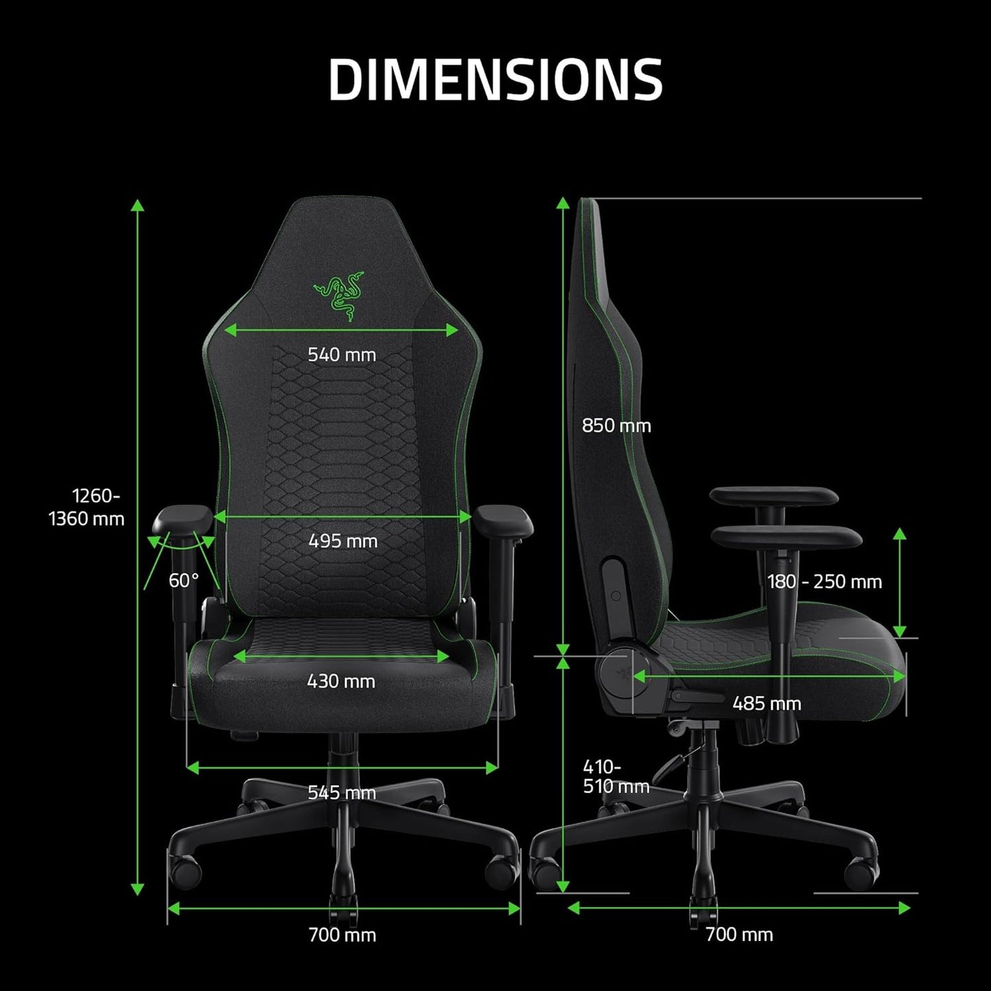 Razer RZ38-05310100-R3UA Iskur V2 X Ergonomic Gaming Chair