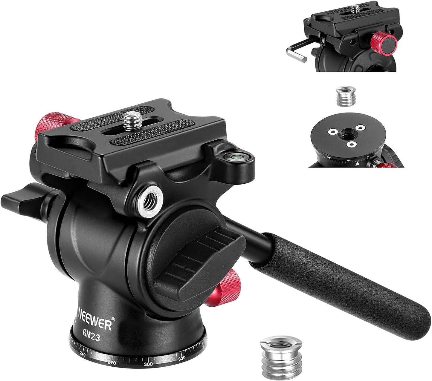 Neewer GM23 Fluid Tripod Head with Quick Release