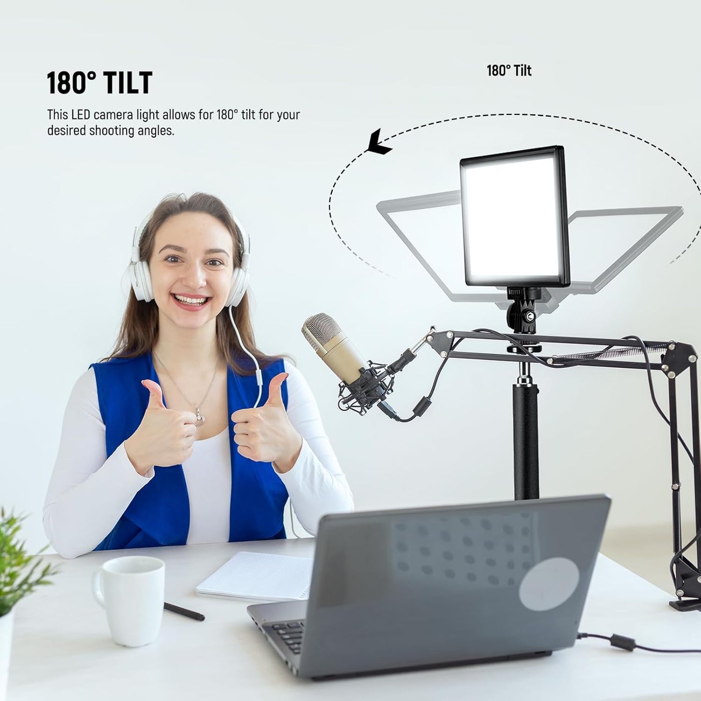 Neewer NL-116AI LED Video Light: Dimmable, 4000mAh