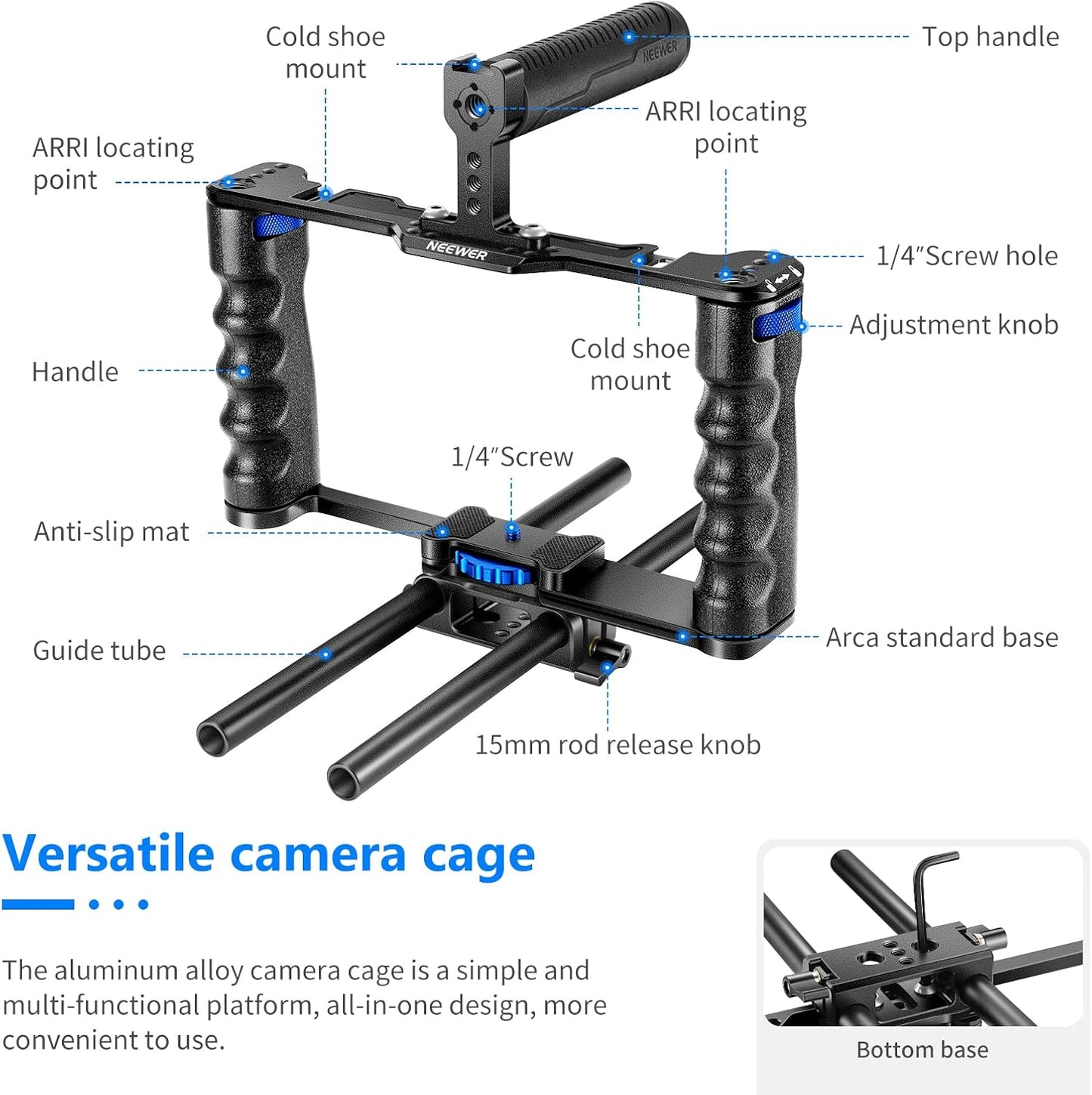 Neewer 10100435 Camera Cage Rig Dual Grips