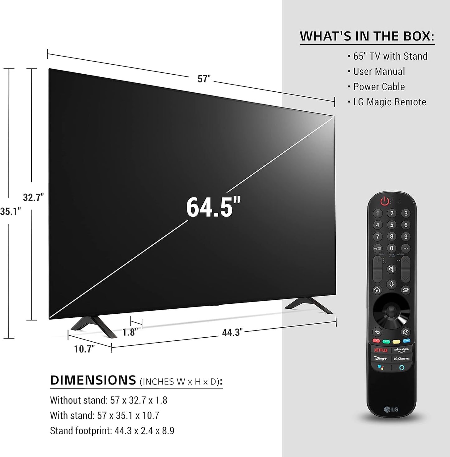LG OLED65A1PUA 65" 4K Smart OLED TV (Renewed)