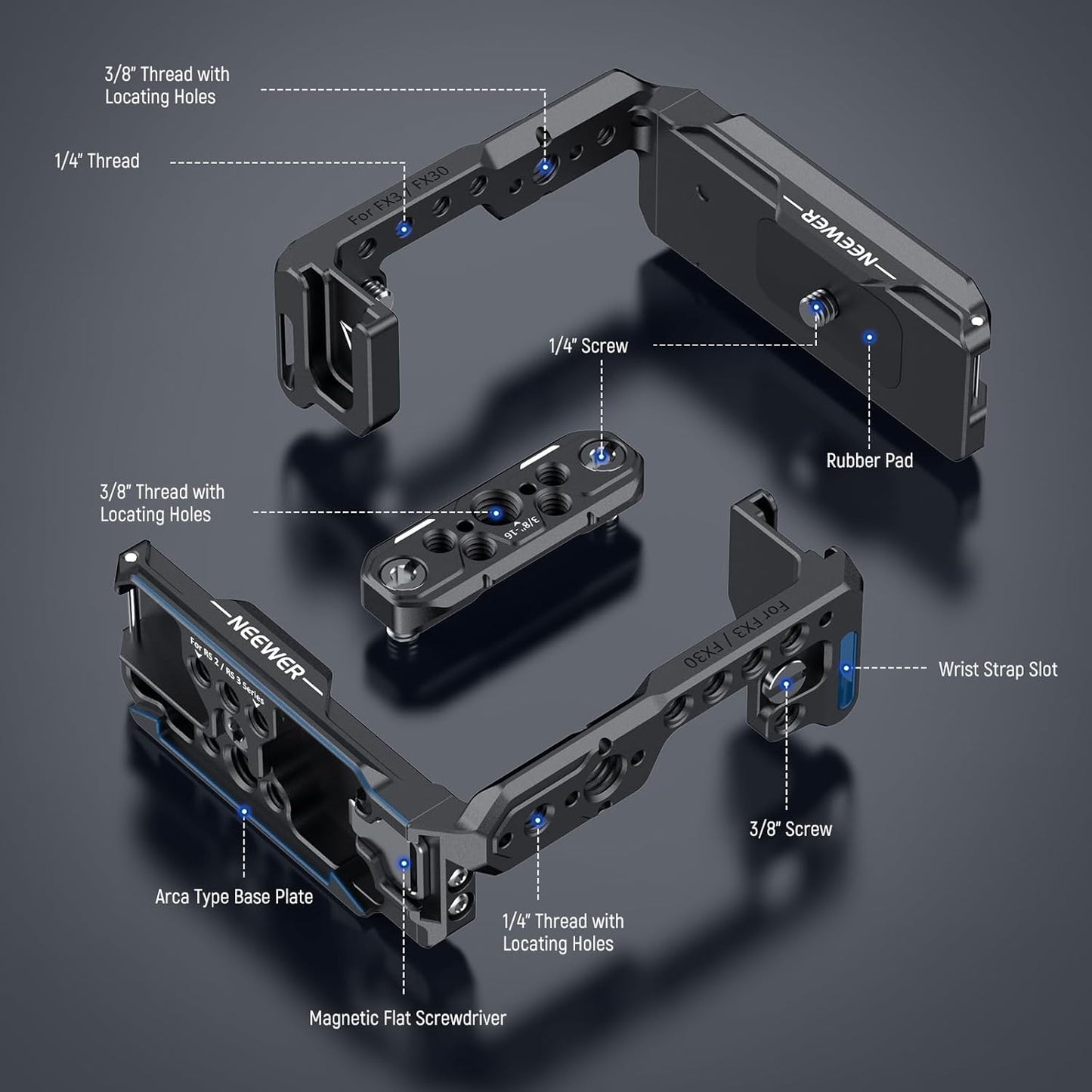 Neewer FX3 FX30 Half Cage Aluminum Video Rig CA046