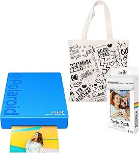 Polaroid AMZASK6MP02YBL Mint Pocket Printer Starter Kit Blue