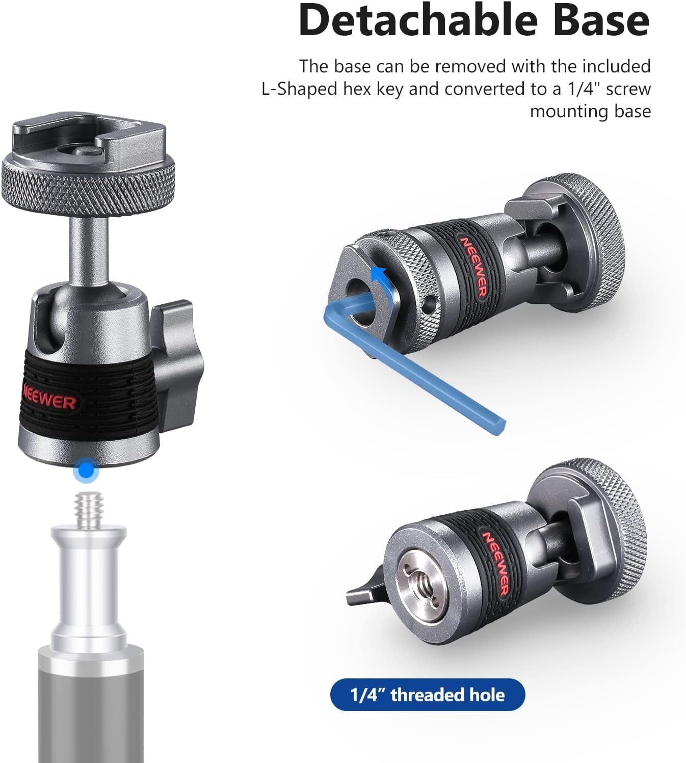 Neewer 10101418 Mini Ball Head Cold Shoe Mount 2-Pack