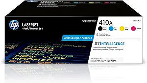 HP CF410AQ 410A Color LaserJet Toner Cartridge 4-Pack