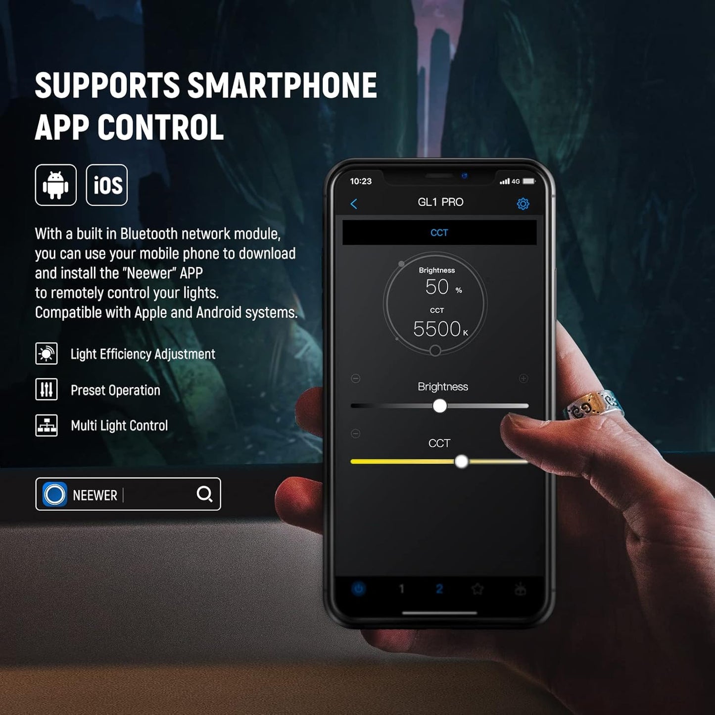 Neewer 10101841 GL1 PRO Key Light Streaming - APP Control
