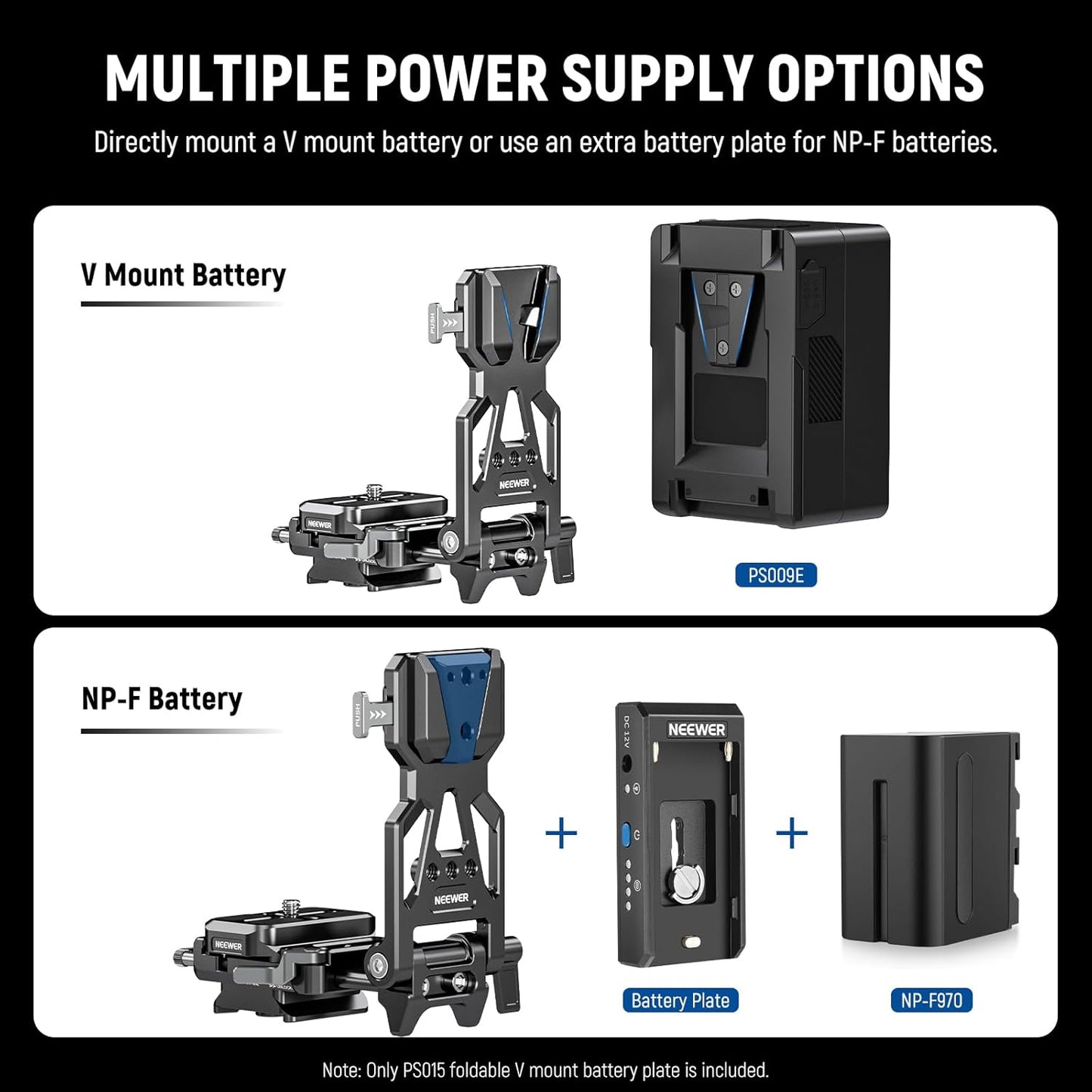 NEEWER PS015 Foldable V Mount Battery Plate Arca Type