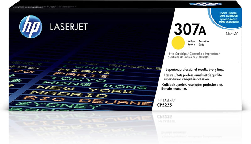 HP CE742A 307A Yellow LaserJet Toner Cartridge — main product image