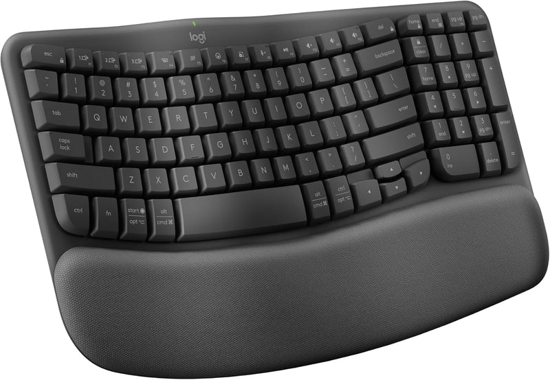 Logitech 920-011898 Wave Keys Ergonomic Wireless Keyboard Graphite — main product image