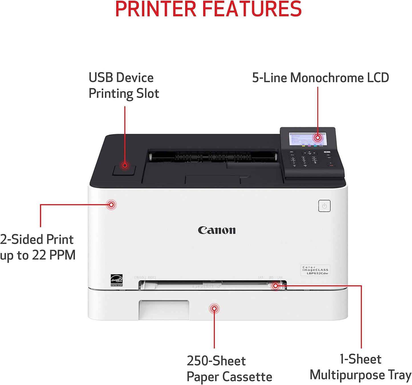 Canon 5159C003 Color imageCLASS LBP632Cdw Wireless Printer