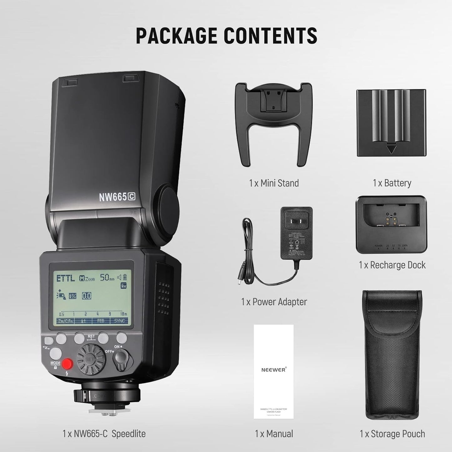 Neewer 10101414 NW665-C E-TTL II Speedlite Flash Canon