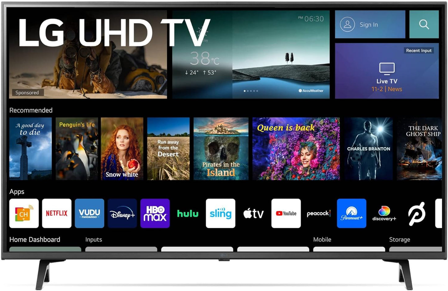 LG 43UQ7070Z 43-Inch 4K WebOS Smart TV (Renewed)