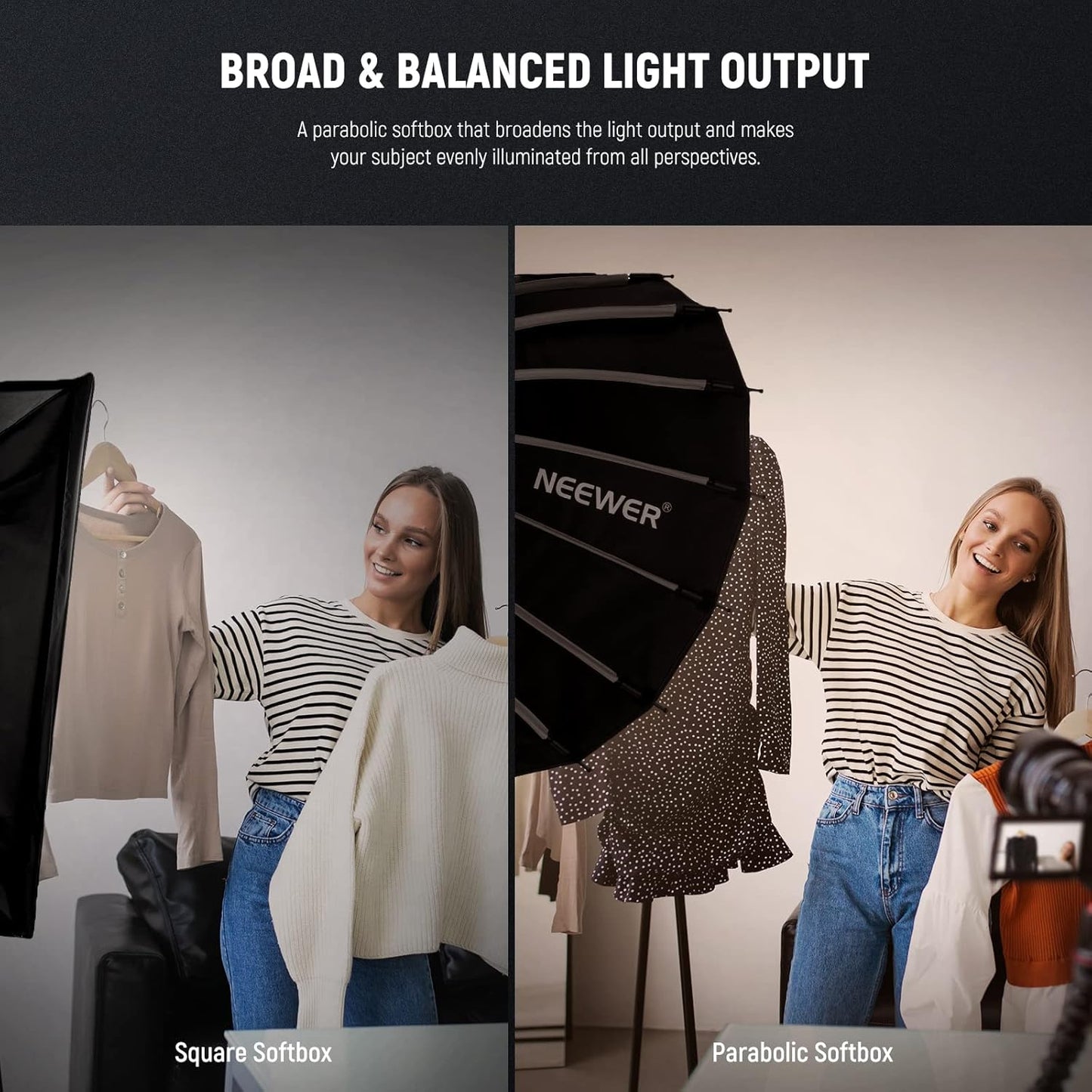 Neewer SF65Q 26" Parabolic Softbox Bowens Mount Kit