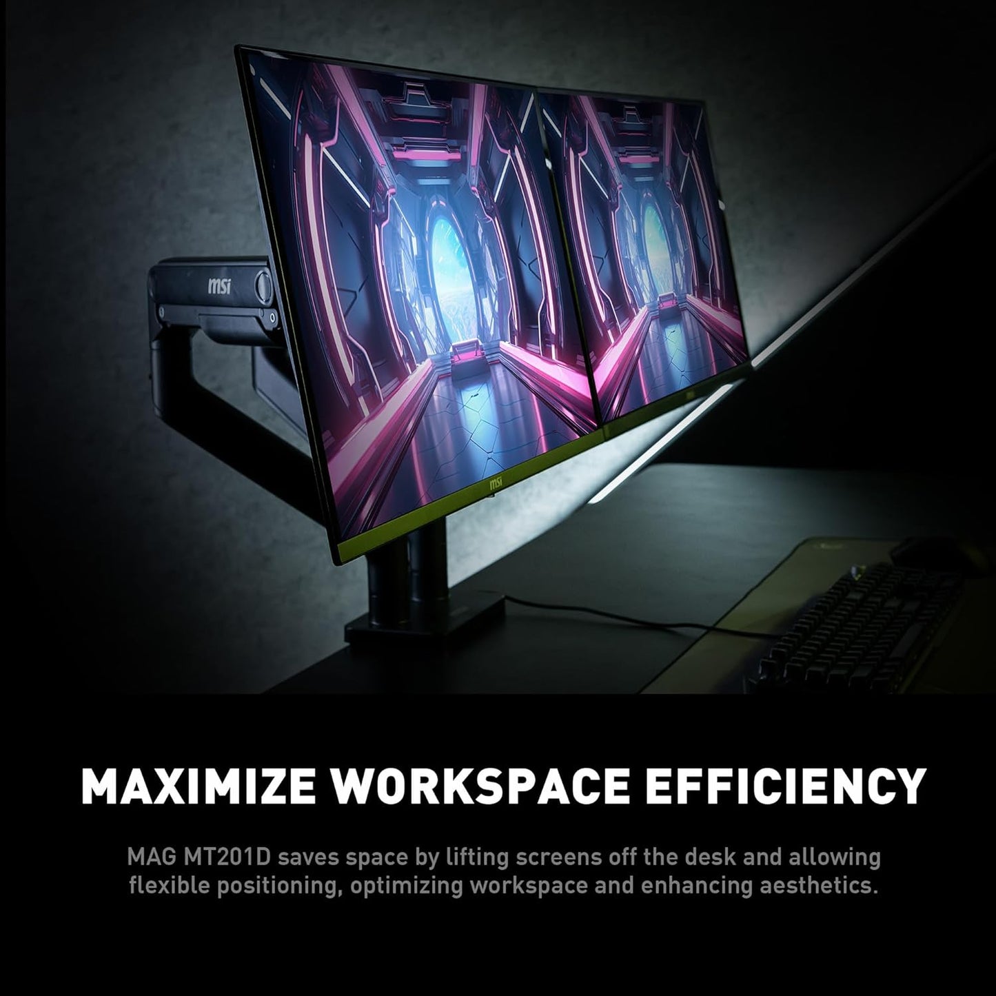 MSI MAGMT201 Single Monitor Stand Arm 49" VESA Mount