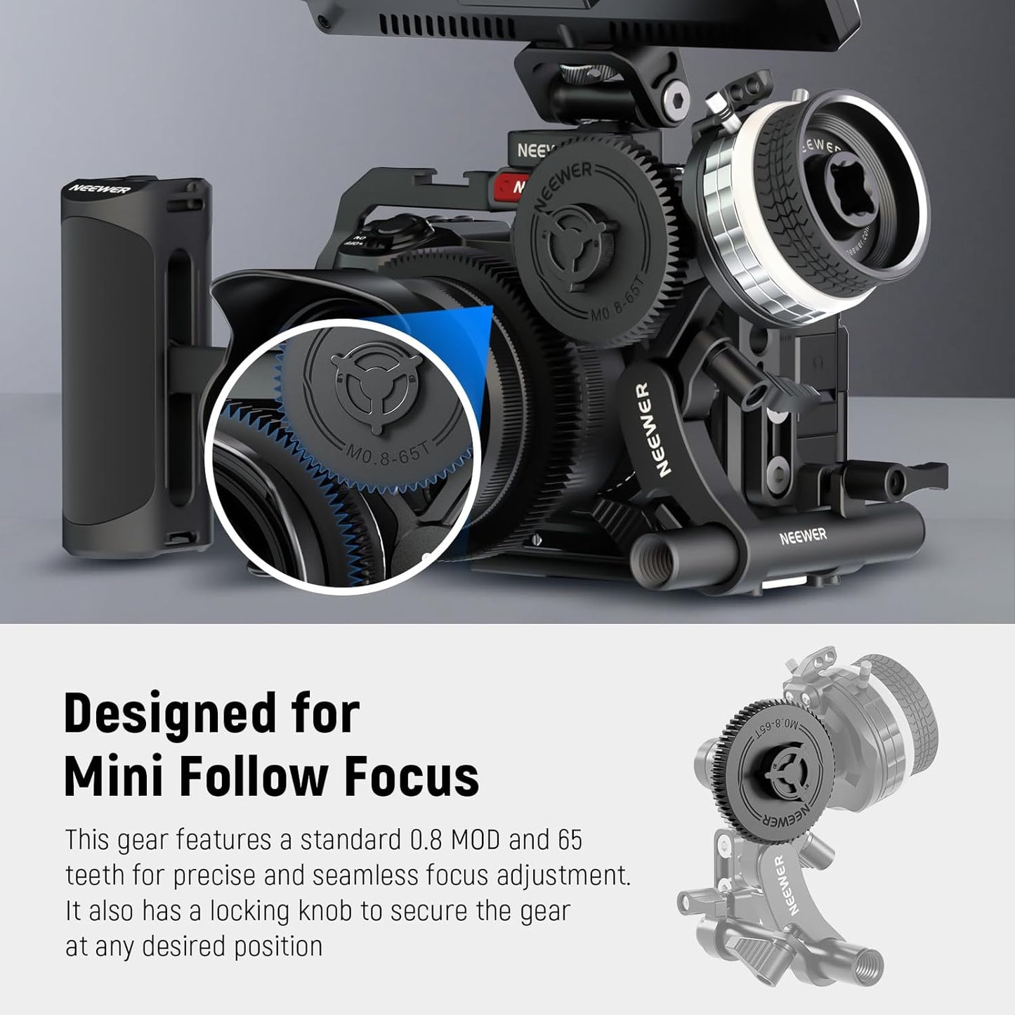 Neewer 10102693 M0.8-65T Follow Focus Gear
