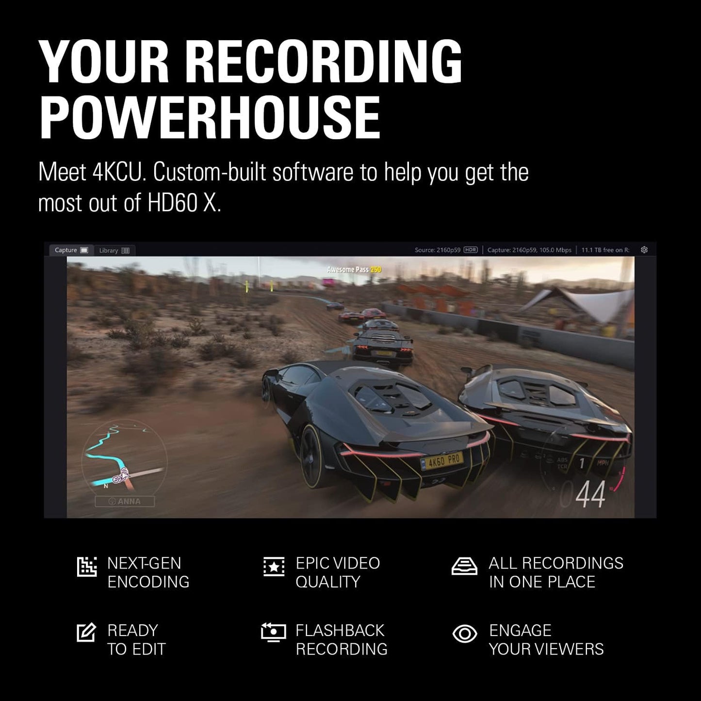 Elgato 10GBE9901 HD60 X - 4K30 Stream & Record Capture Card