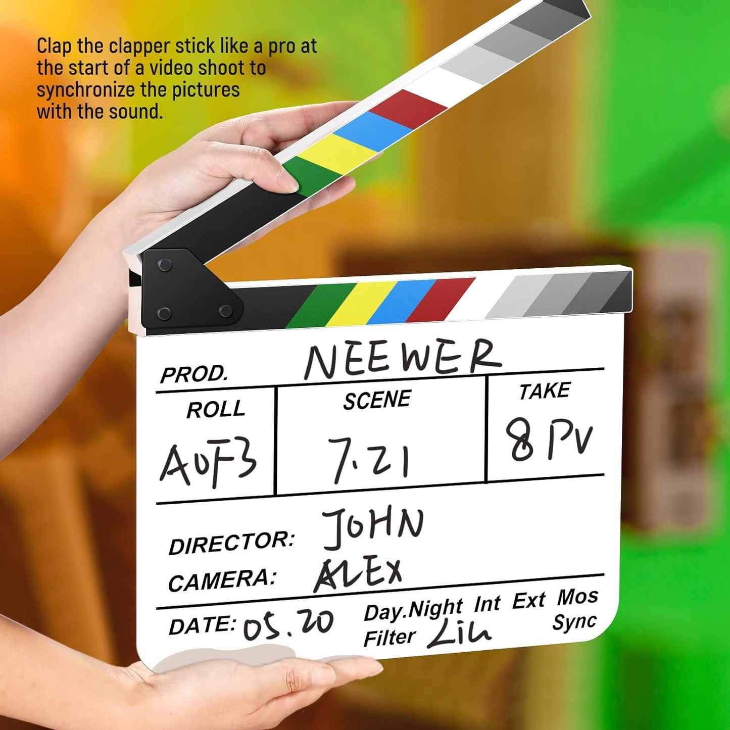 Neewer 10083458@@##1 Acrylic Film Director's Clapper Board
