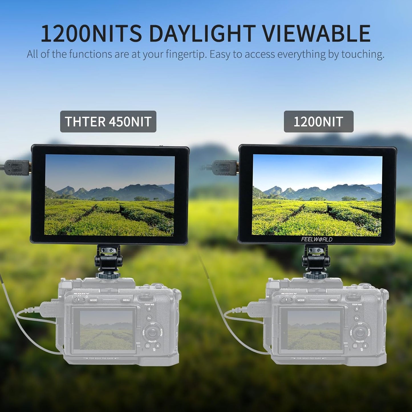 FEELWORLD F7 PLUS-OF-EU 7 Inch 1200nit Touchscreen Field Monitor