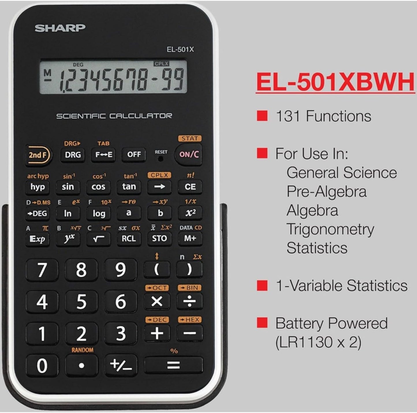 Sharp EL501XBWH Engineering Scientific Calculator White