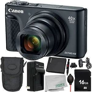 Canon PowerShot SX740 HS Black Digital Camera Bundle — main product image