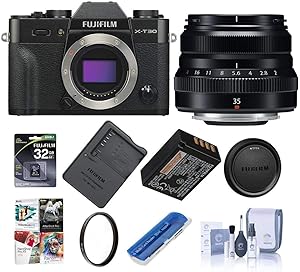 Fujifilm X-T30 Mirrorless Camera Black XF 35mm Lens Bundle