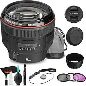 Canon 1056B002 EF 85mm f/1.2L II USM Lens Bundle (Renewed)