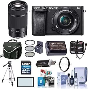 Sony Alpha A-6000 Mirrorless Camera - 16-50mm and 55-210mm Lenses