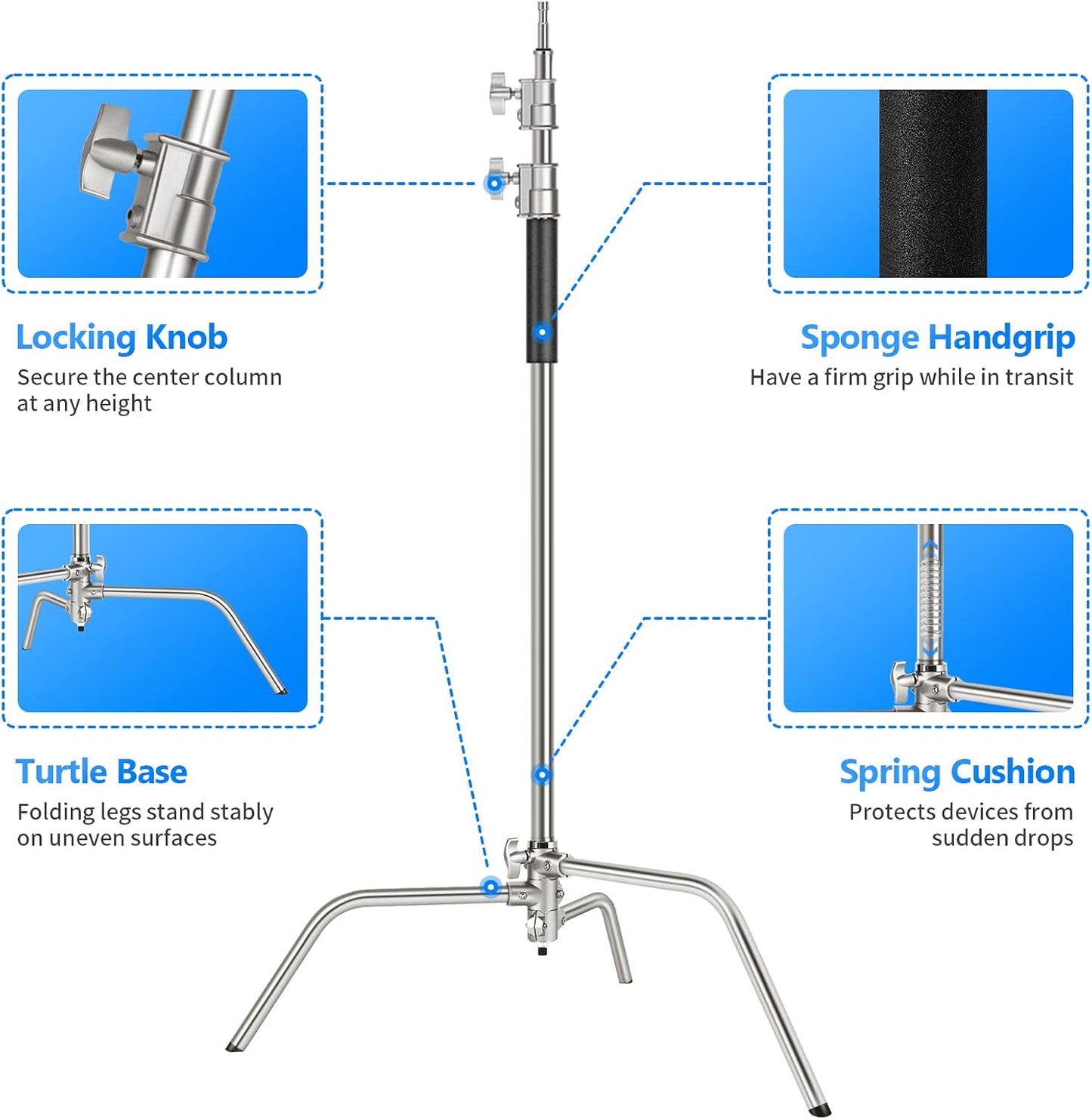 Neewer ST-C-CB Heavy Duty C Stand Boom Arm Photography Lighting