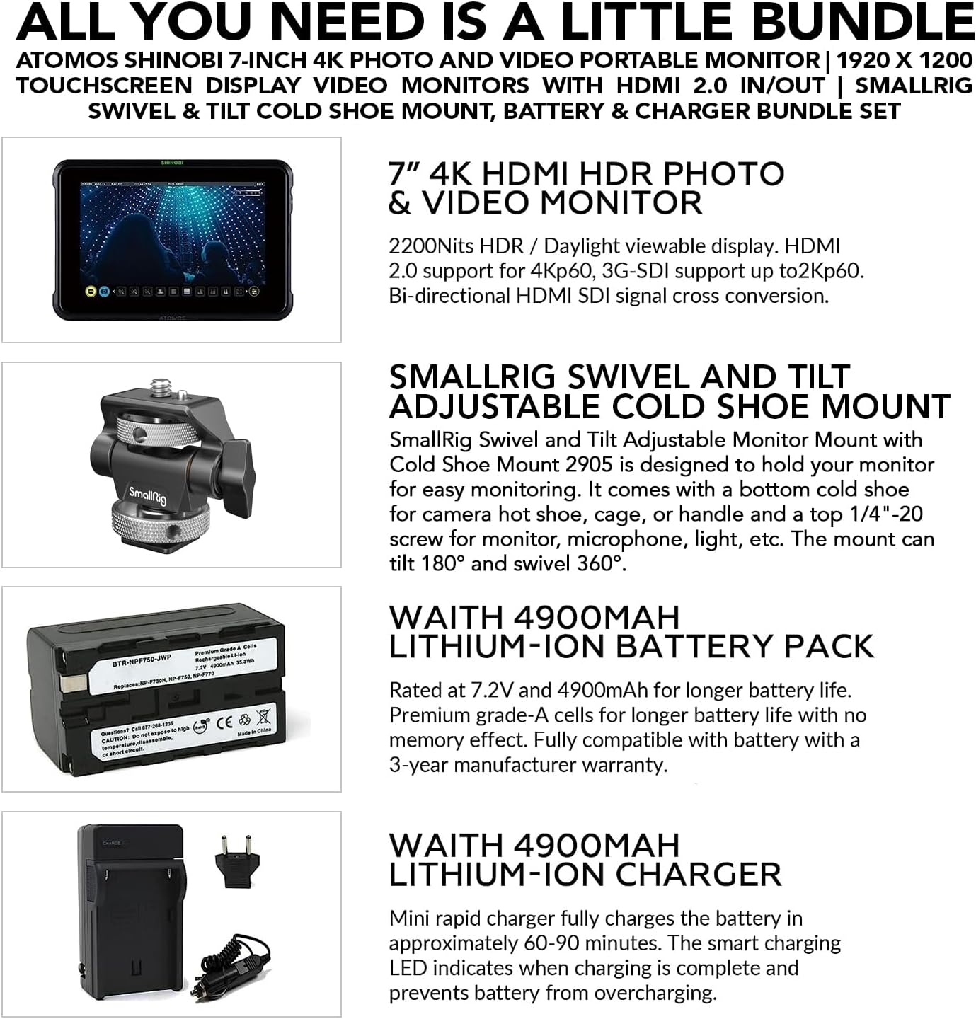 Atomos Shinobi 7" 4K HDMI Monitor Kit