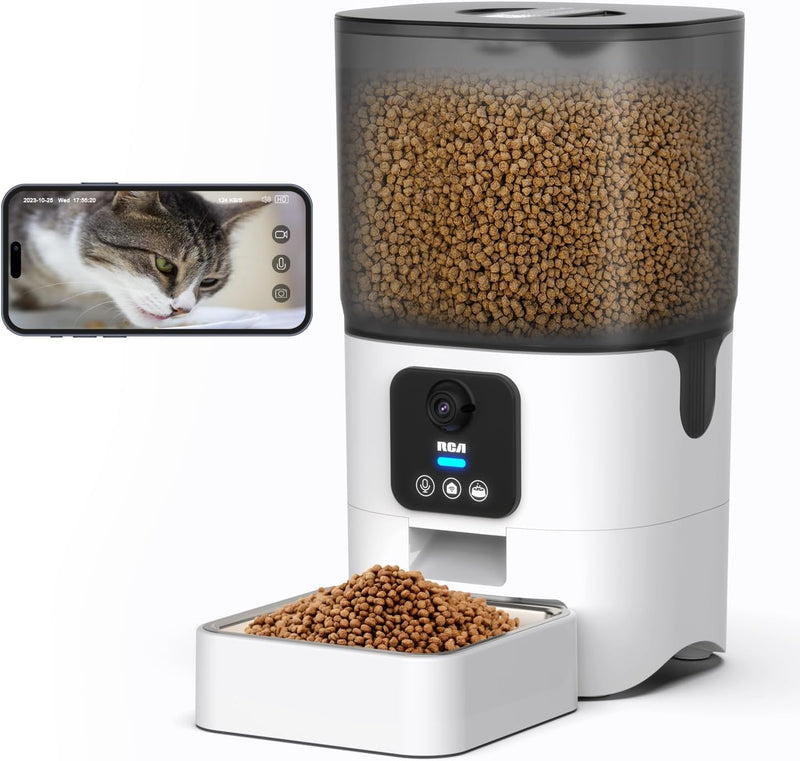 RCA PF143 Smart Pet Feeder - 1080p Camera, Alexa Compatible — main product image