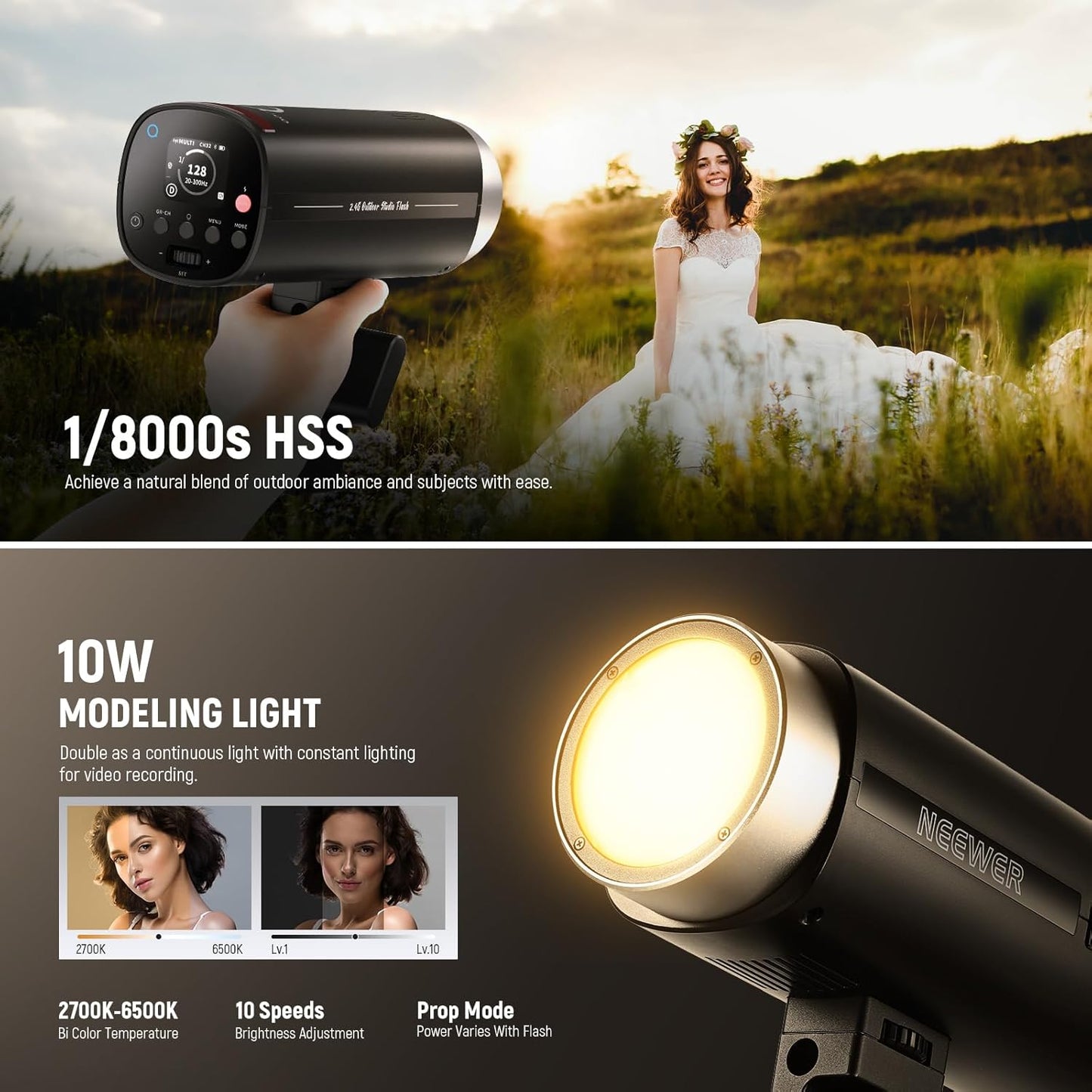 Neewer Q200 200Ws Outdoor Flash Strobe - Battery Powered Monolight