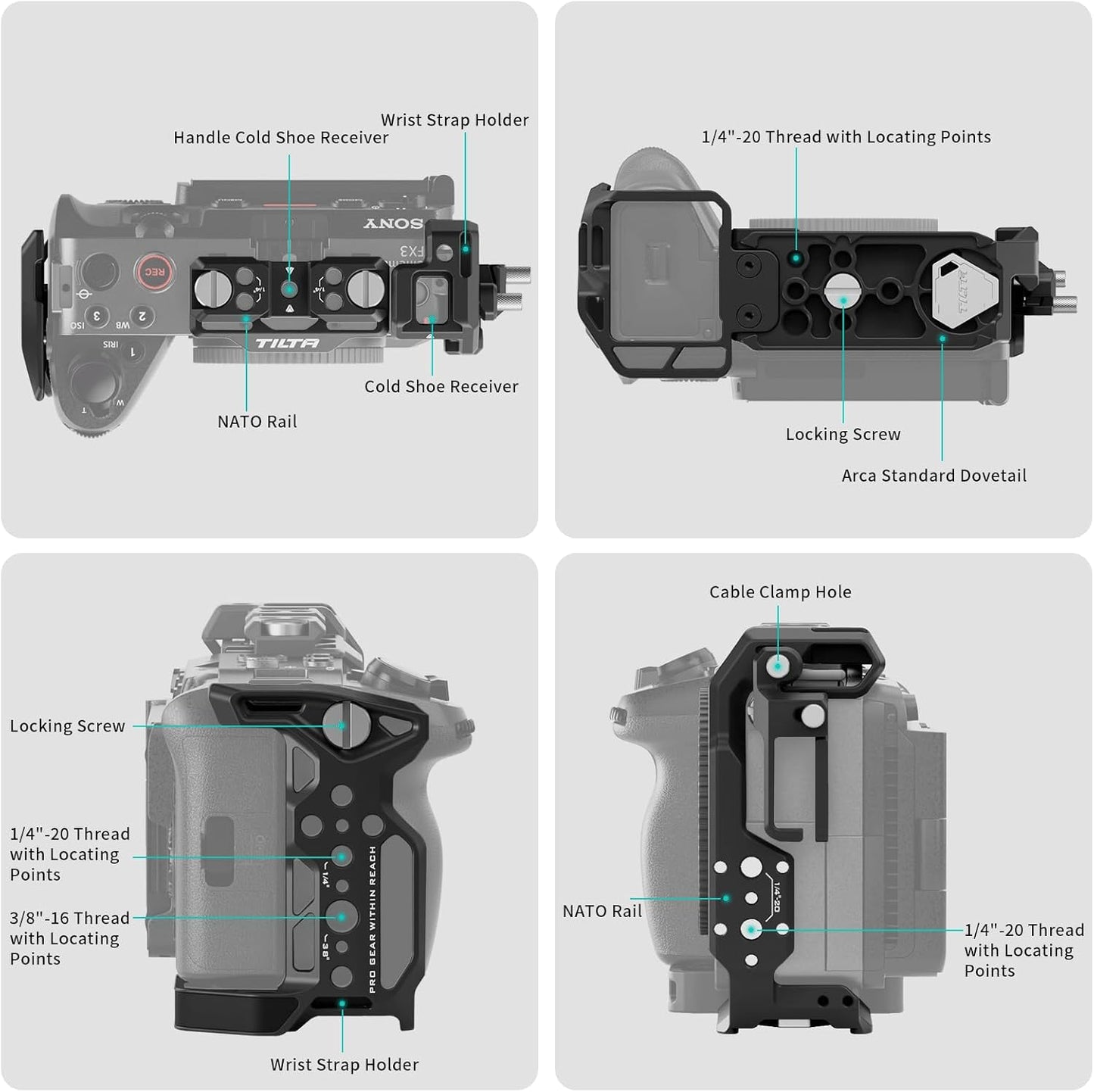 Tilta TA-T16-C-B TX Sony FX3/FX30 Camera Cage Pro Kit